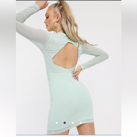 NWT Parallel Lines Twist Detail Bodycon Mini Dress l Color: Mint Green l Size XS - Picture 5 of 11